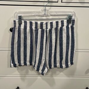 Blue and White Striped Shorts